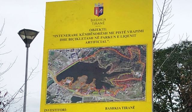 Piste vrapimi dhe bicikletash ne parkun e Liqenit Artificial